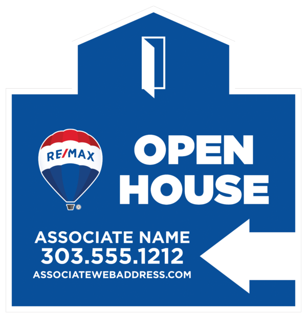 26hx25w REMAX Custom Directional Sign Blue