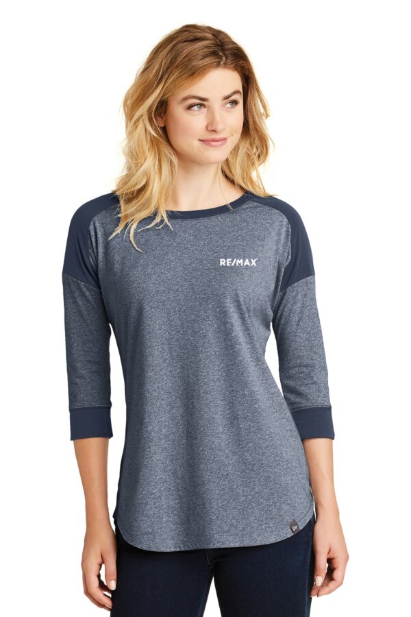 RE/MAX New Era Ladies Heritage BLend 3/4 Sleeve Baseball Raglan Tee - Image 8