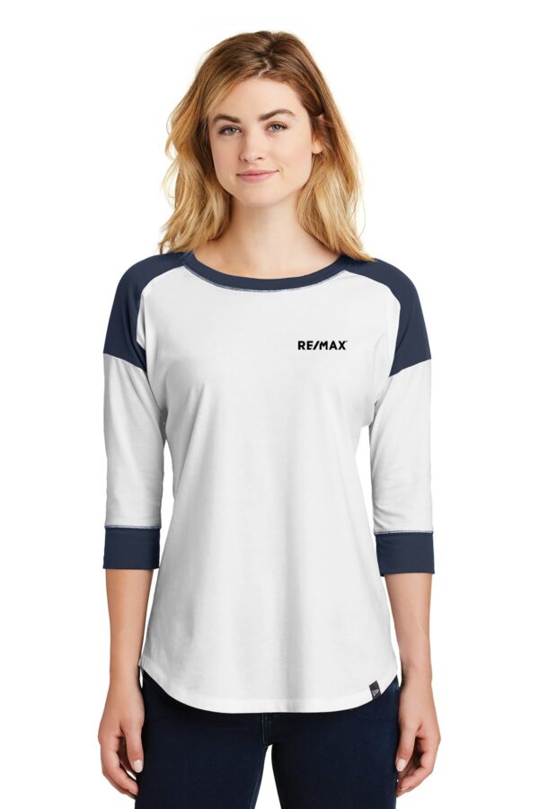 RE/MAX New Era Ladies Heritage BLend 3/4 Sleeve Baseball Raglan Tee - Image 9