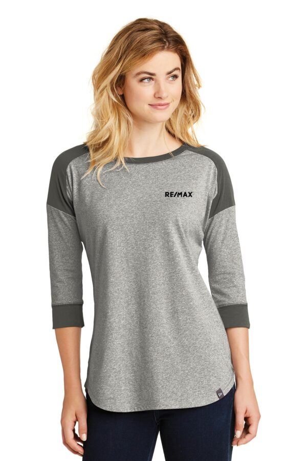 RE/MAX New Era Ladies Heritage BLend 3/4 Sleeve Baseball Raglan Tee - Image 4