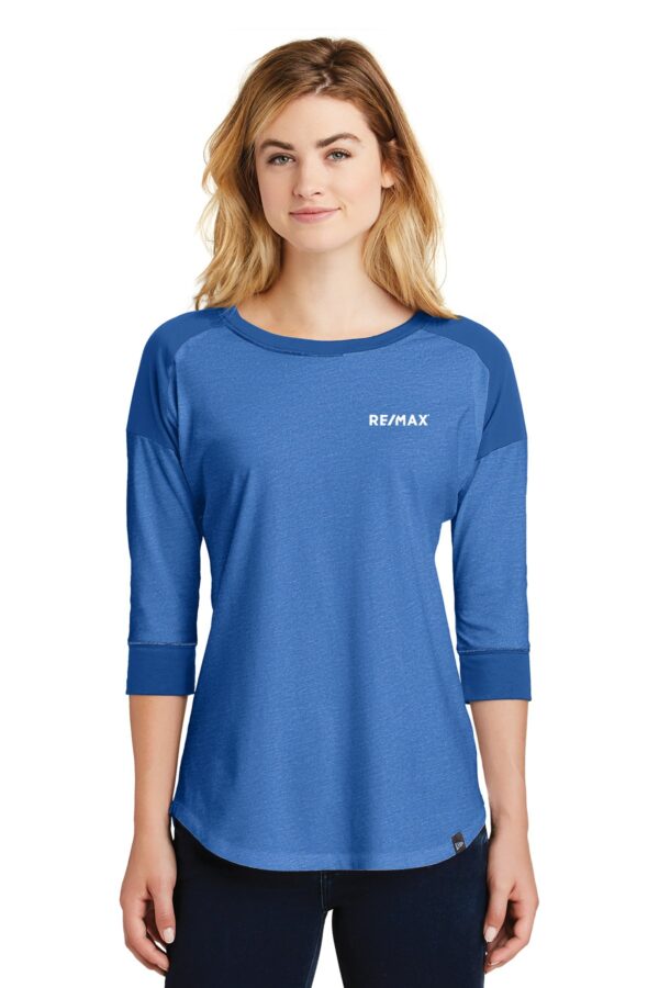 RE/MAX New Era Ladies Heritage BLend 3/4 Sleeve Baseball Raglan Tee - Image 5