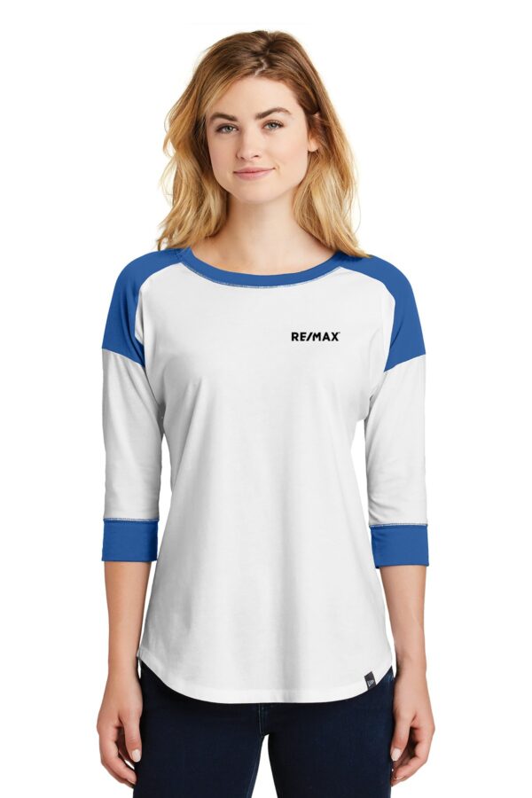 RE/MAX New Era Ladies Heritage BLend 3/4 Sleeve Baseball Raglan Tee - Image 6