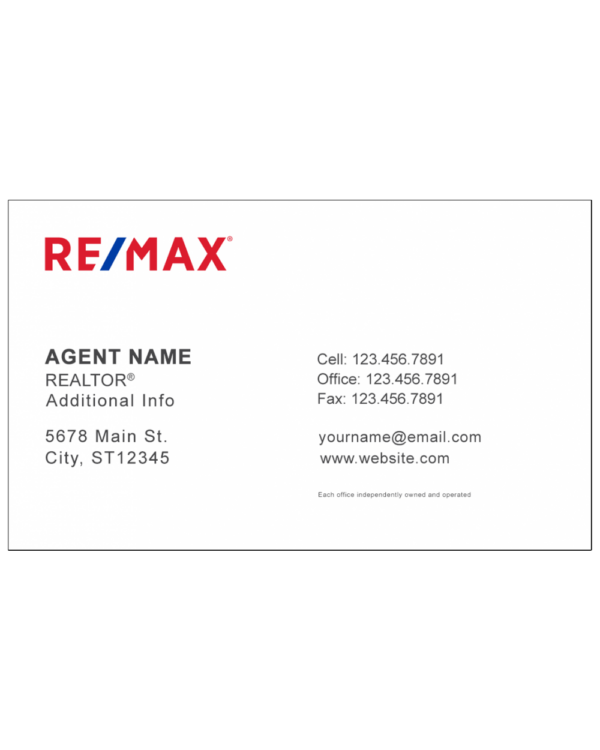 RE/MAX DELUXE BUSINESS CARD BC1 - Image 2