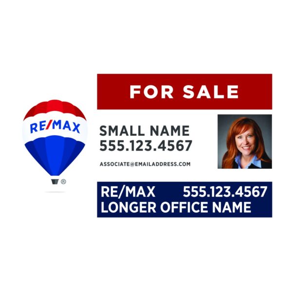 30Wx18H Horizontal Property sign Office Prominent Agent Photo & Logo - Image 2