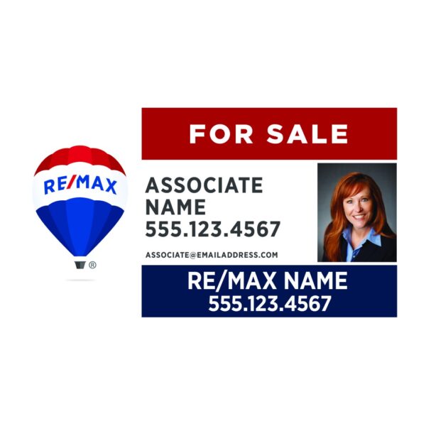 30Wx18H Horizontal Property sign Office Prominent Agent Photo & Logo - Image 4