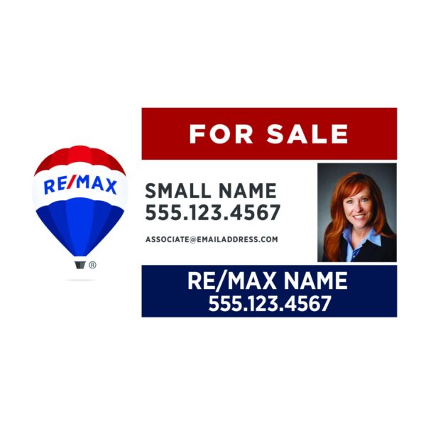 30Wx18H Horizontal Property sign Office Prominent Agent Photo & Logo - Image 5