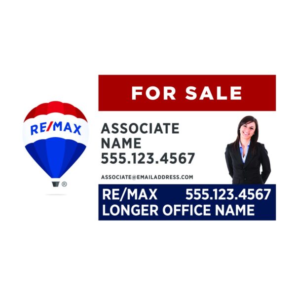 30Wx18H Horizontal Property sign Office Prominent Agent Photo & Logo - Image 6