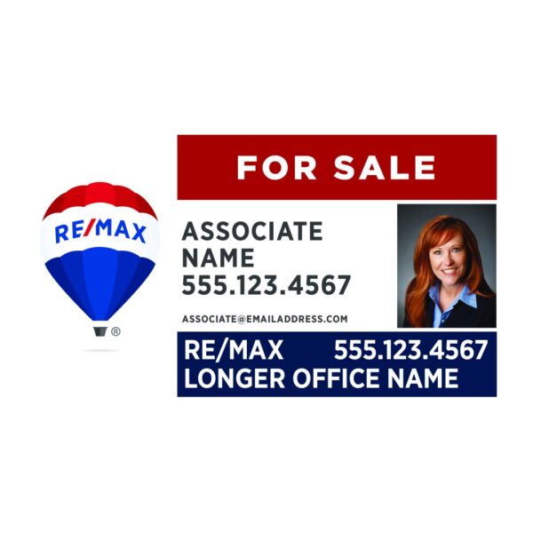 30Wx18H Horizontal Property sign Office Prominent Agent Photo & Logo - Image 7