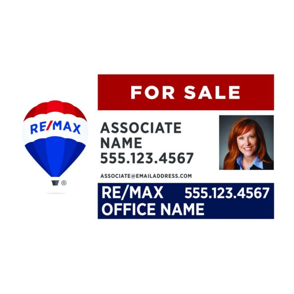 30Wx18H Horizontal Property sign Office Prominent Agent Photo & Logo - Image 14