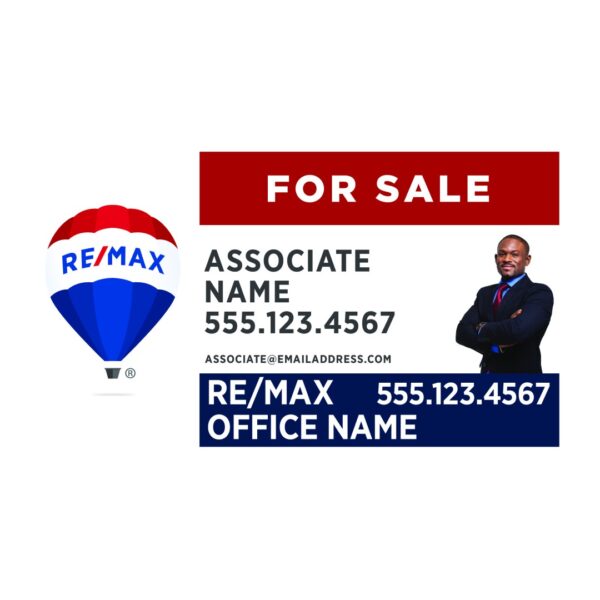 30Wx18H Horizontal Property sign Office Prominent Agent Photo & Logo - Image 16