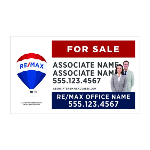 30Wx18H Horizontal Property Office sign with Team and Agent Photo - Image 2