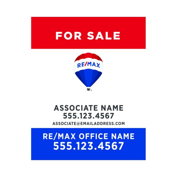24Wx30H Vertical Property Sign Alternate darker red and darker blue bars - Image 2