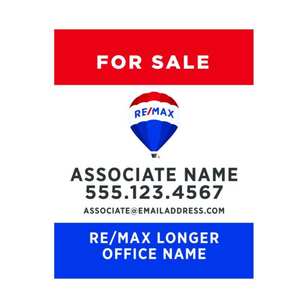 24Wx30H Vertical Property Sign Alternate darker red and darker blue bars - Image 4