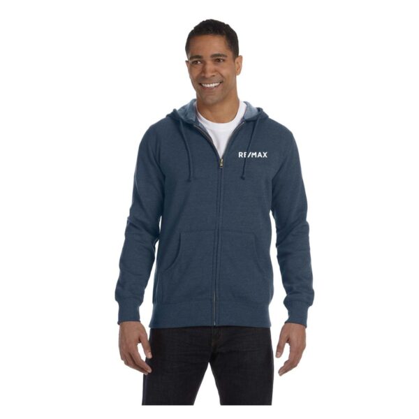 econscious Unisex Heathered Full-Zip Hooded Sweatshirt - Image 4