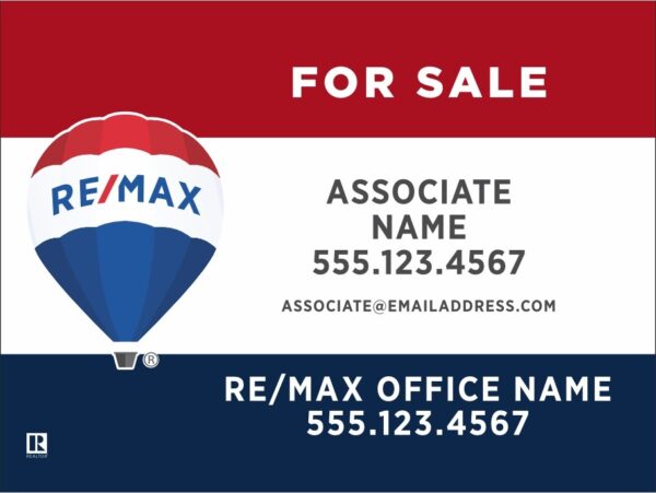 24x18 Horizontal Property Signs Darker Red & Darker Blue Bars - Image 2