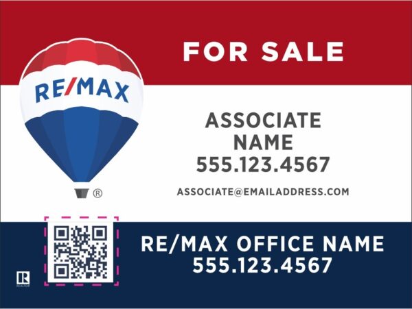 24x18 Horizontal Property Signs Darker Red & Darker Blue Bars - Image 3