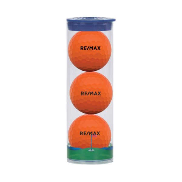 3 Ball Clear Tube W/ Wilson Duosoft Golf Balls (Orange)